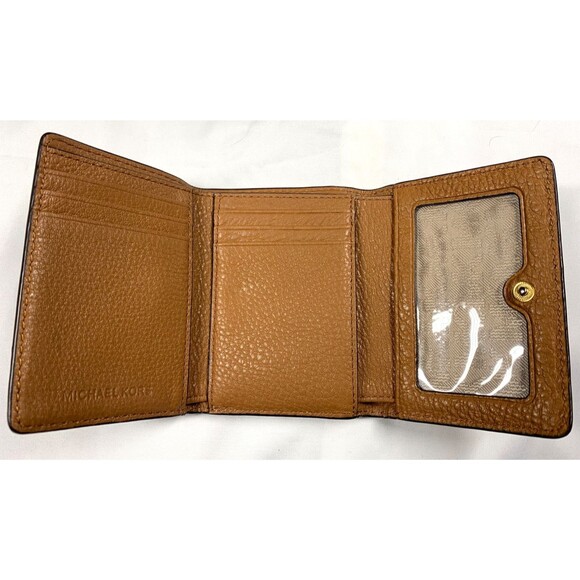 Michael Kors Brown Wallet Small Tri-fold Pebbled Leather 3" x 4" - Picture 5 of 8